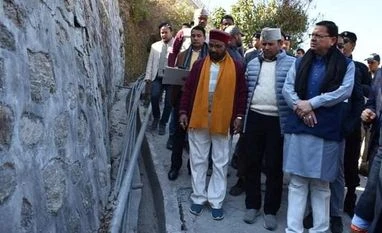 Uttarakhand CM Pushkar Dhami visits Joshimath to assess situation Pushkar Singh Dhami