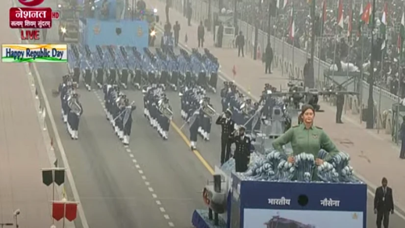 Indian navy Tableaux of the Indian Navy and Indian Air Force at the Republic Day parade in Delhi